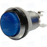 33mm Chrome Finish Push Illuminated Button Set - Blue