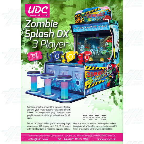 Zombie Splash DX 3 Player Shooting Game - Zombie Splash DX 3P Brochure